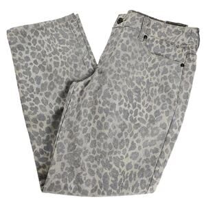 NWT Chico's Jeans Chicos Size 0.5 Womens Size 6 Platinum Cheetah Ankle Tan Brown